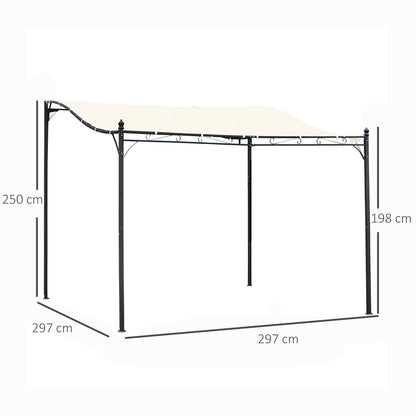 Pergola Garden Pavilion Canopy Tent Metal Cream 297x297cm