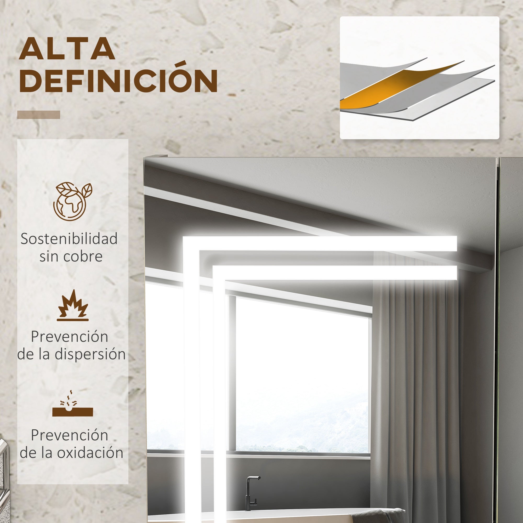 Bathroom Cabinet with Mirror and LED Light Hanging Bathroom Furniture with 2 Doors Adjustable Shelves Touch Switch and Adjustable Light Color 80x15x65 cm Bright White