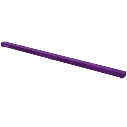 SPORTNOW Foldable 240 cm Velvet Gymnastics Beam, Balance Beam with Non-Slip Base, Gymnastics Training Equipment for Kids and Adults, Purple