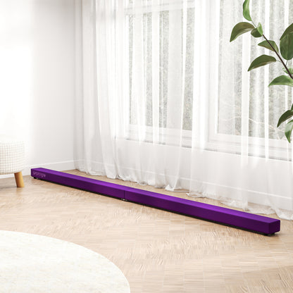 SPORTNOW Foldable 240 cm Velvet Gymnastics Beam, Balance Beam with Non-Slip Base, Gymnastics Training Equipment for Kids and Adults, Purple
