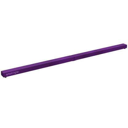 SPORTNOW Foldable 240 cm Velvet Gymnastics Beam, Balance Beam with Non-Slip Base, Gymnastics Training Equipment for Kids and Adults, Purple