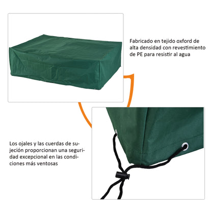 Garden Furniture Cover Outdoor 222x155x67 cm Waterproof UV-Resistant Dust-Proof Protective Cover for Terrace Patio Dark Green