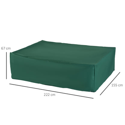 Garden Furniture Cover Outdoor 222x155x67 cm Waterproof UV-Resistant Dust-Proof Protective Cover for Terrace Patio Dark Green