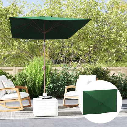 Replacement Canopy for Rectangular 3x2m Umbrellas with Ventilated Top, Sunshade Canopy Made of 180 g/m² Polyester, UV 50+ Protection, Green