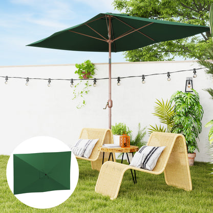 Replacement Canopy for Rectangular 3x2m Umbrellas with Ventilated Top, Sunshade Canopy Made of 180 g/m² Polyester, UV 50+ Protection, Green