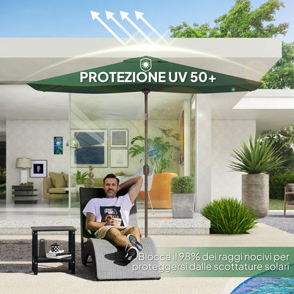 Replacement Canopy for Rectangular 3x2m Umbrellas with Ventilated Top, Sunshade Canopy Made of 180 g/m² Polyester, UV 50+ Protection, Green