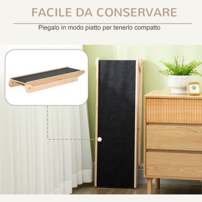Foldable Non-Slip Dog Ramp with Adjustable Height from 37.5 to 62cm, for Pets up to 15kg