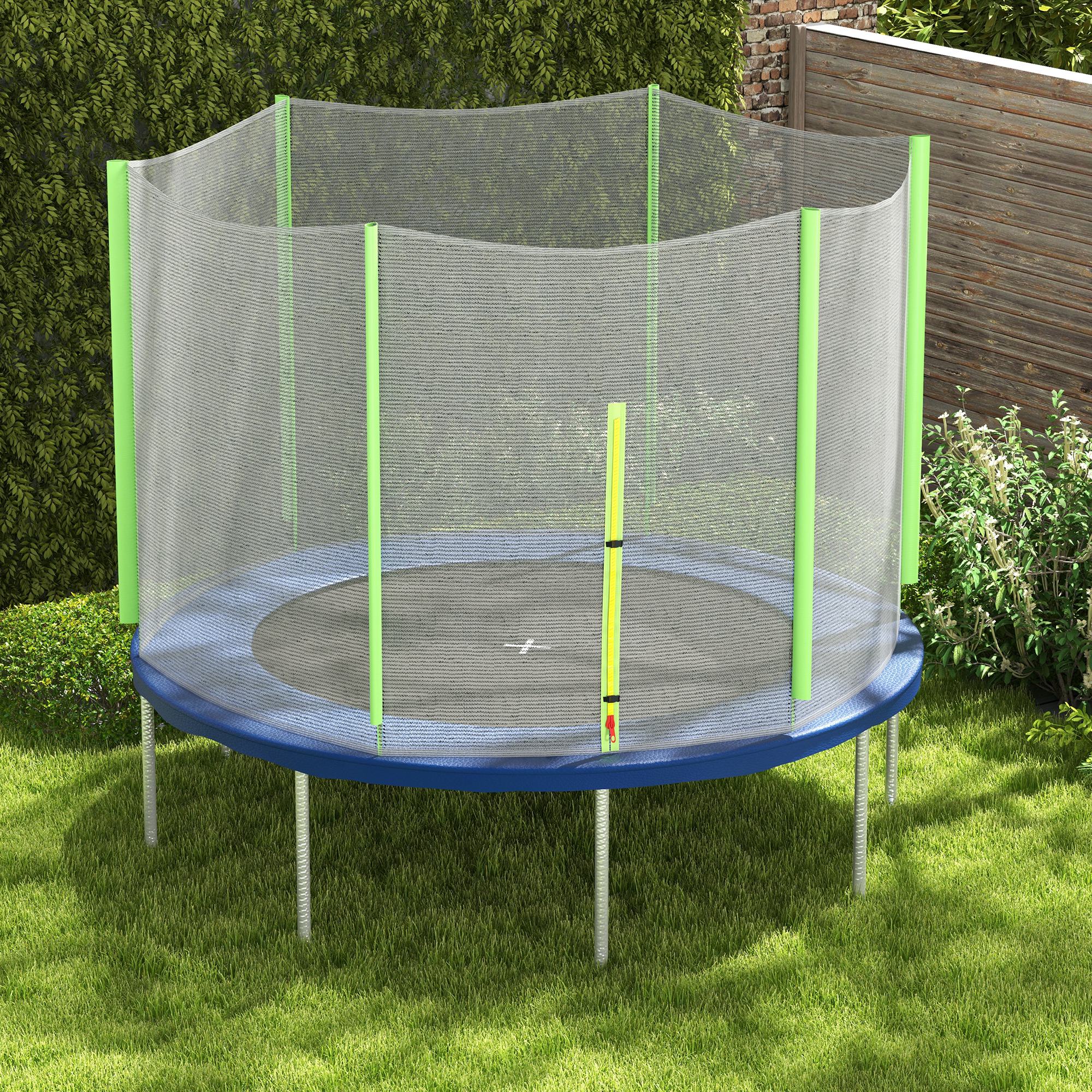 SPORTNOW 305 cm Trampoline Safety Net Round Trampoline Net Outdoor Protective Net for 6 Straight Poles Green