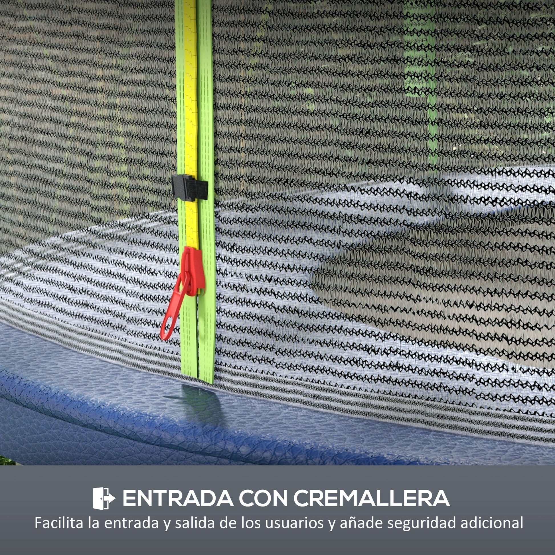 SPORTNOW 305 cm Trampoline Safety Net Round Trampoline Net Outdoor Protective Net for 6 Straight Poles Green