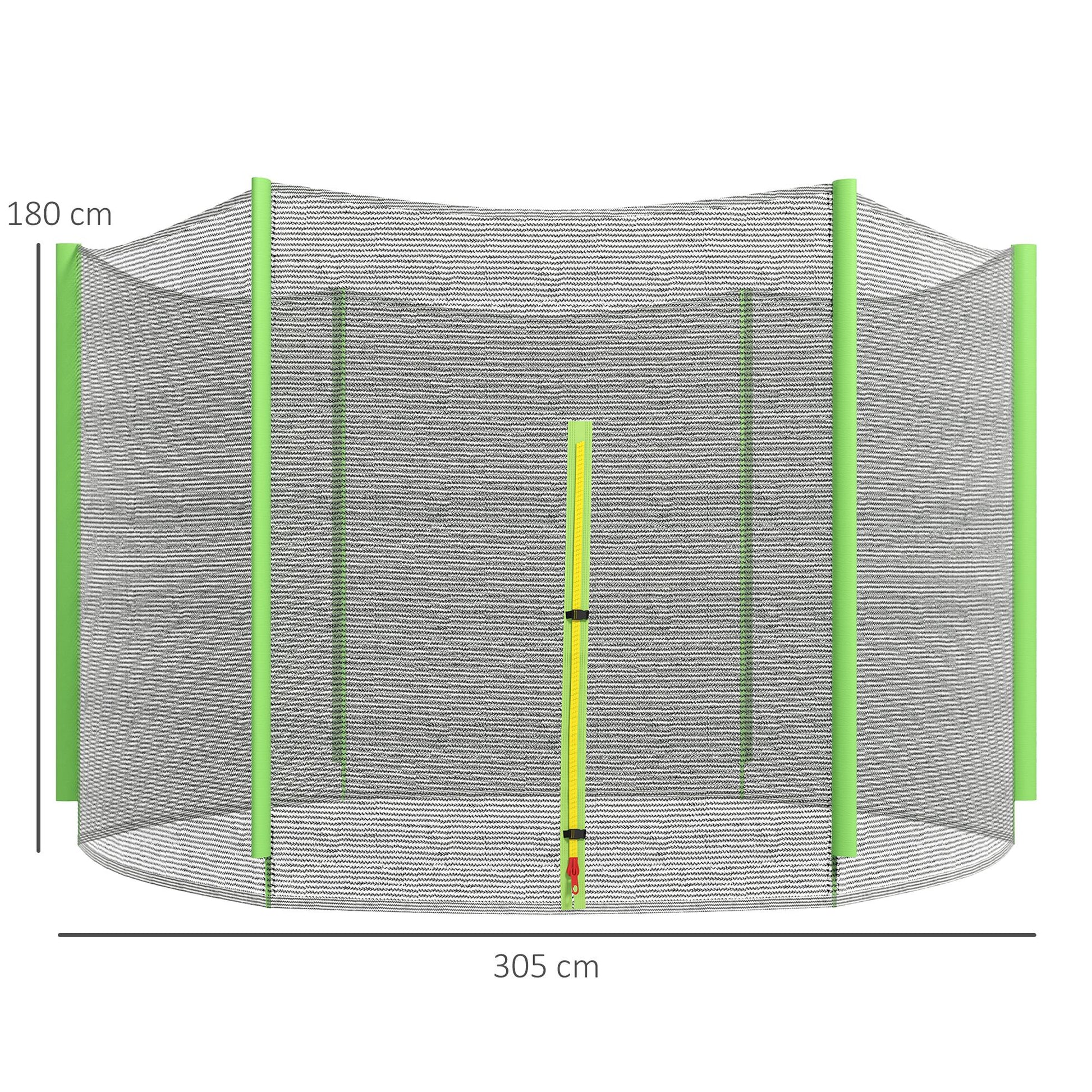 SPORTNOW 305 cm Trampoline Safety Net Round Trampoline Net Outdoor Protective Net for 6 Straight Poles Green