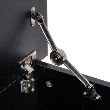 Wooden Storage Chest Storage Trunk with Lid Max Load 120 kg for Bedroom Living Room 100x40x40 cm Black