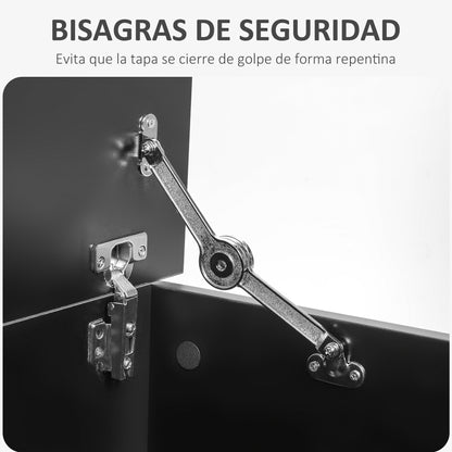 Wooden Storage Chest Storage Trunk with Lid Max Load 120 kg for Bedroom Living Room 100x40x40 cm Black