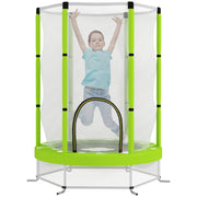 Kids Trampoline Ø140cm Outdoor Trampoline for Kids with Safety Net Zipper Bungee Cord Edge Cover, Garden Trampoline with Cloud Pattern, for Indoor and Outdoor