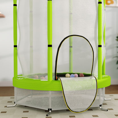 Kids Trampoline Ø140cm Outdoor Trampoline for Kids with Safety Net Zipper Bungee Cord Edge Cover, Garden Trampoline with Cloud Pattern, for Indoor and Outdoor