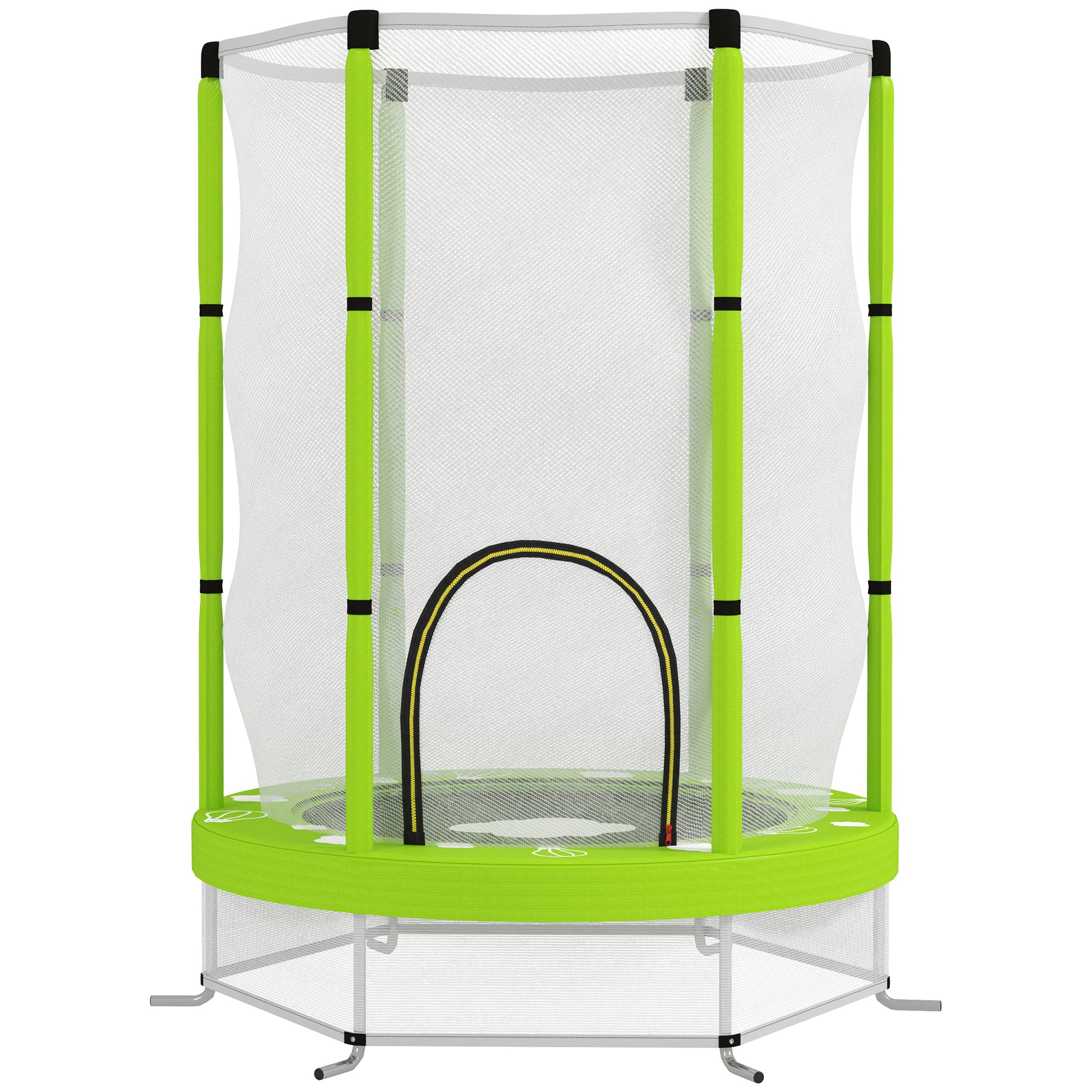 Kids Trampoline Ø140cm Outdoor Trampoline for Kids with Safety Net Zipper Bungee Cord Edge Cover, Garden Trampoline with Cloud Pattern, for Indoor and Outdoor