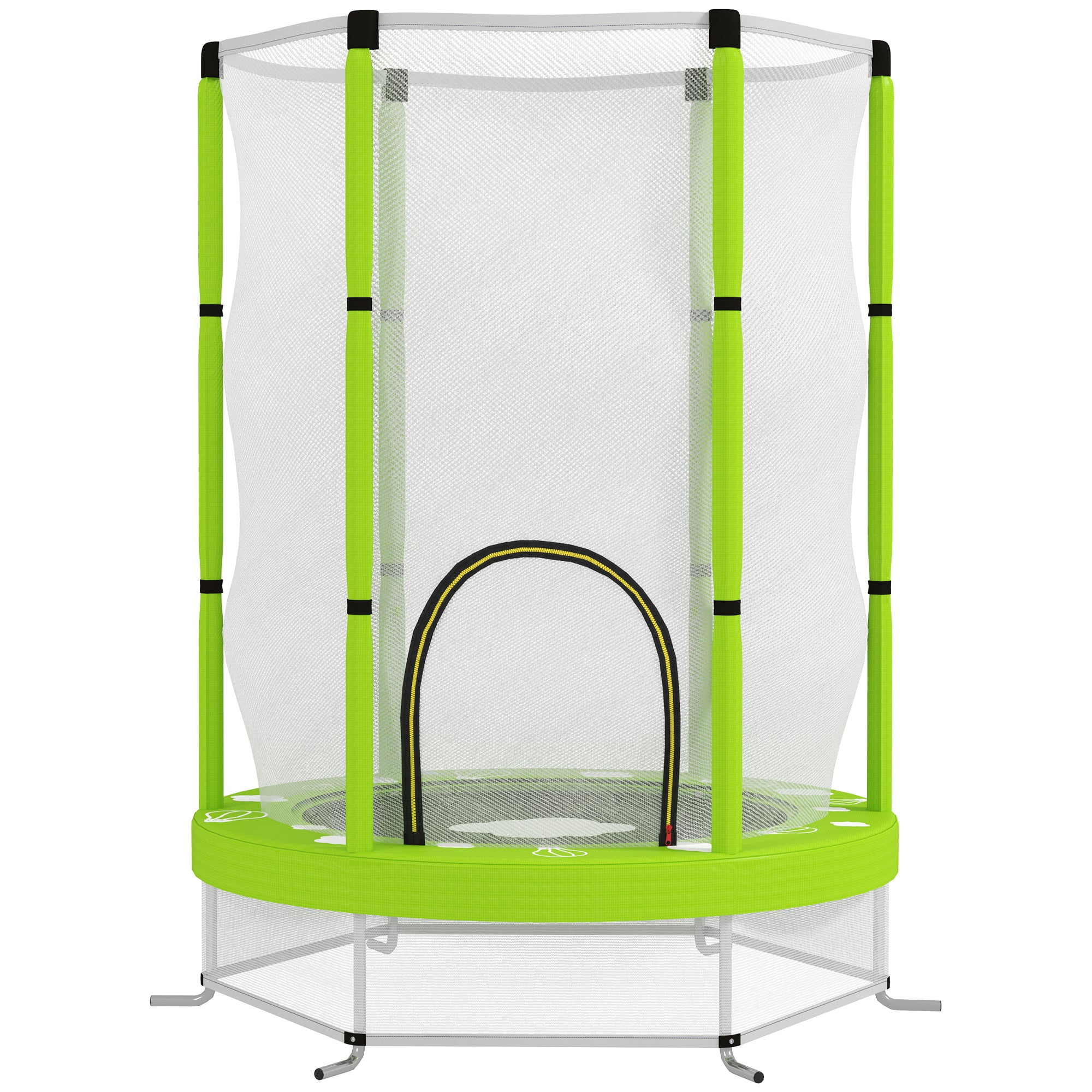 Kids Trampoline Ø140cm Outdoor Trampoline for Kids with Safety Net Zipper Bungee Cord Edge Cover, Garden Trampoline with Cloud Pattern, for Indoor and Outdoor