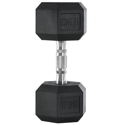 Dumbbells with knurled grip, Cast Iron Dumbbell, 1 x 17.5kg, Dumbbells for Men and Women, Dumbbell for Home, Gym, Strength Training