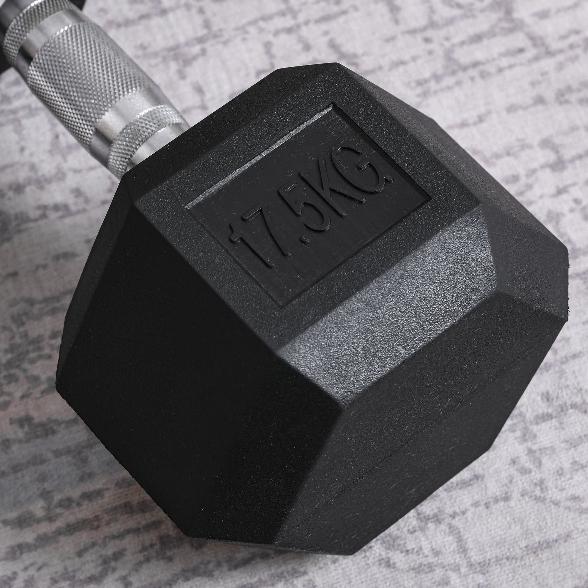 Dumbbells with knurled grip, Cast Iron Dumbbell, 1 x 17.5kg, Dumbbells for Men and Women, Dumbbell for Home, Gym, Strength Training
