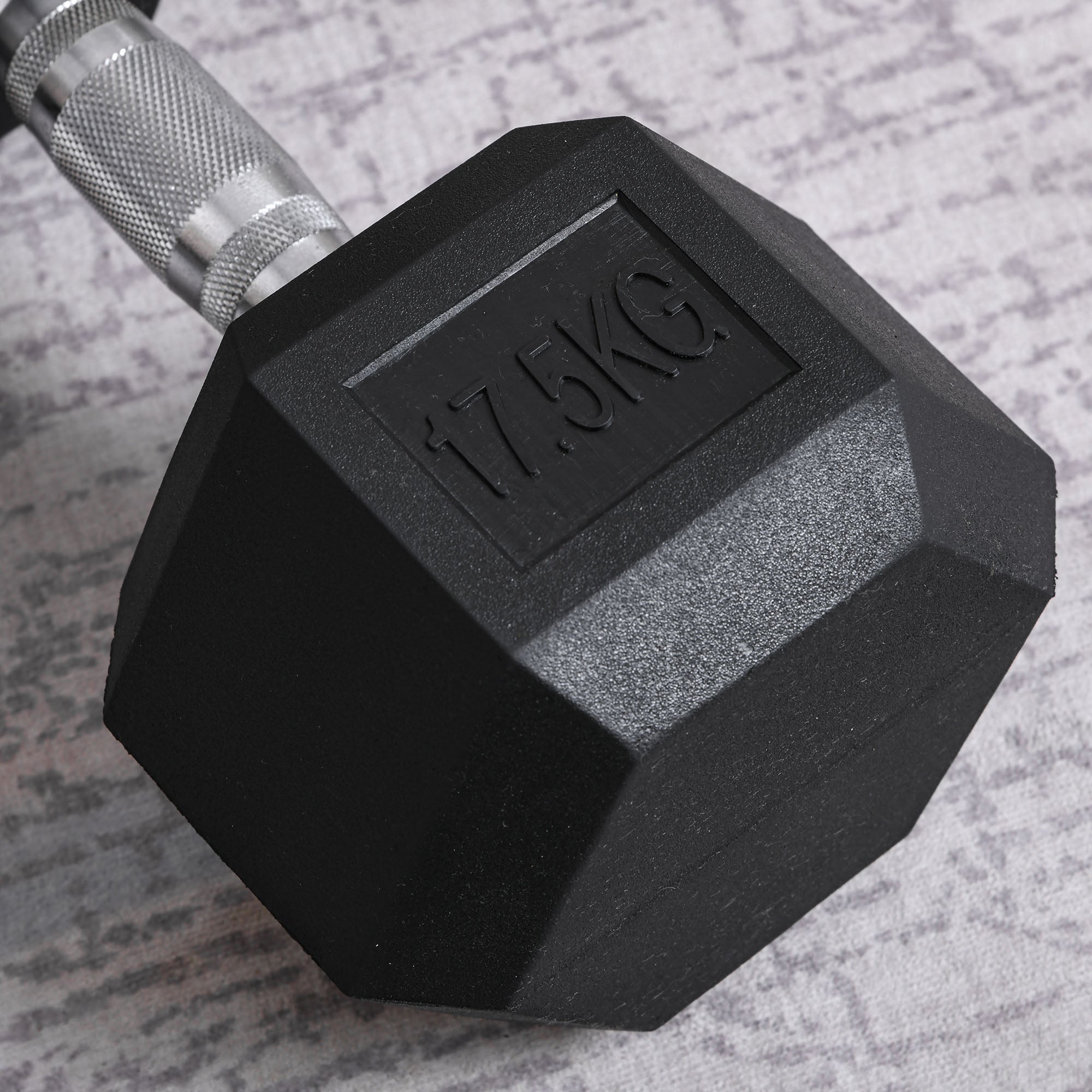Dumbbells with knurled grip, Cast Iron Dumbbell, 1 x 17.5kg, Dumbbells for Men and Women, Dumbbell for Home, Gym, Strength Training