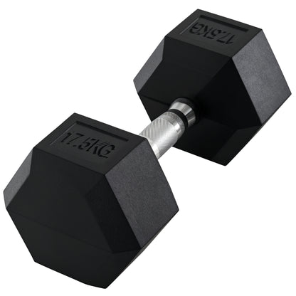 Dumbbells with knurled grip, Cast Iron Dumbbell, 1 x 17.5kg, Dumbbells for Men and Women, Dumbbell for Home, Gym, Strength Training