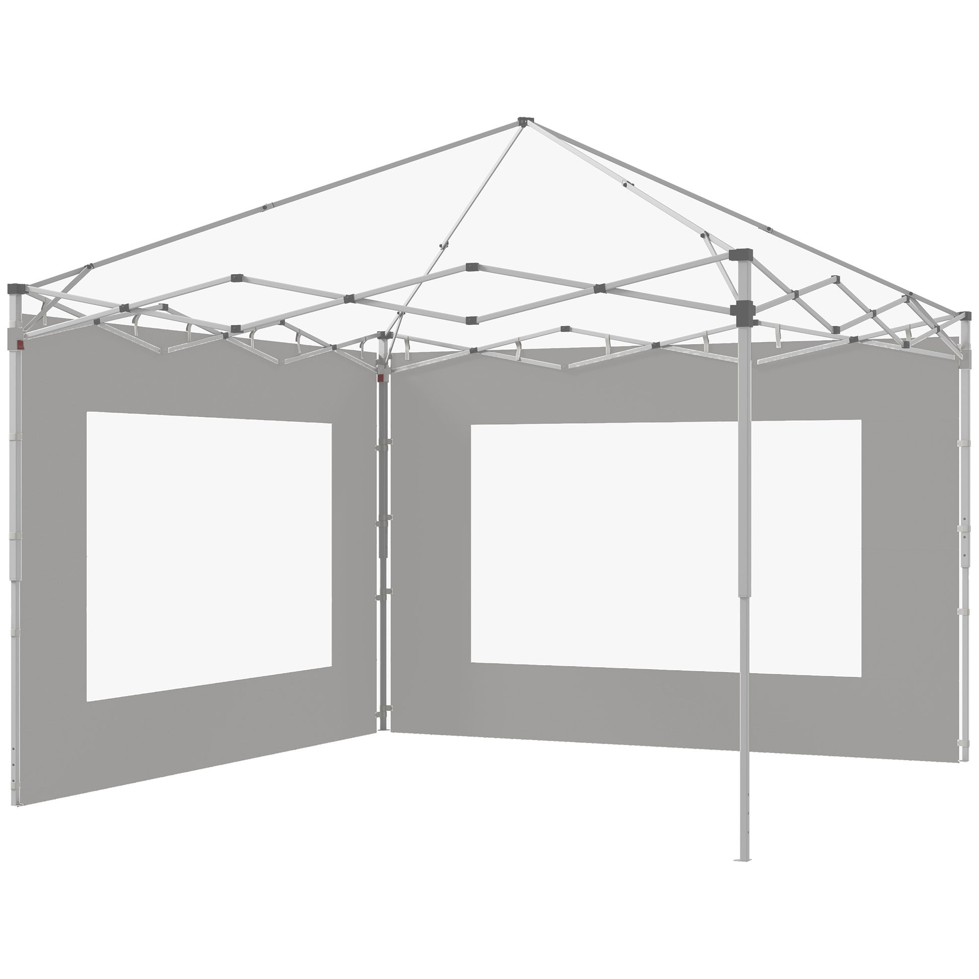 Set of 2 tent side panels, awning 295x195 cm, fabric replacement side walls for 6x3m or 3x3m gazebo, gray