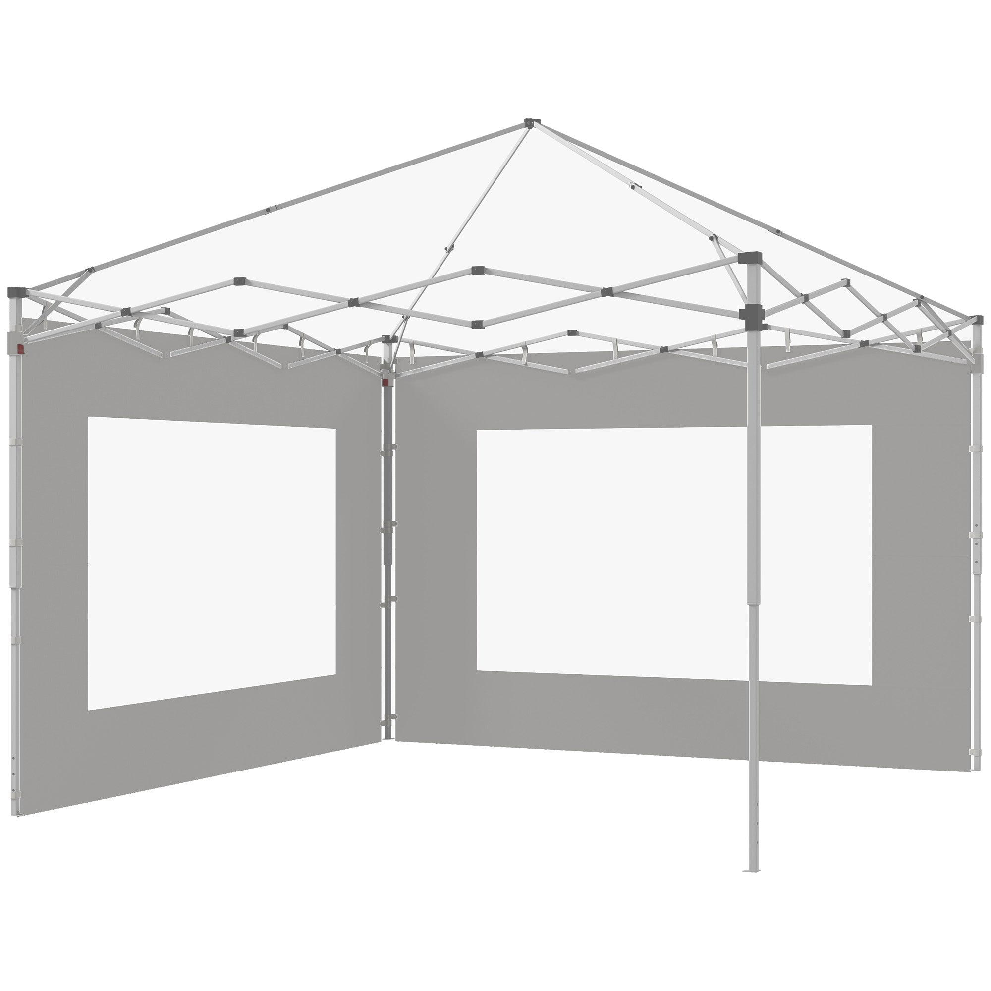 Set of 2 tent side panels, awning 295x195 cm, fabric replacement side walls for 6x3m or 3x3m gazebo, gray