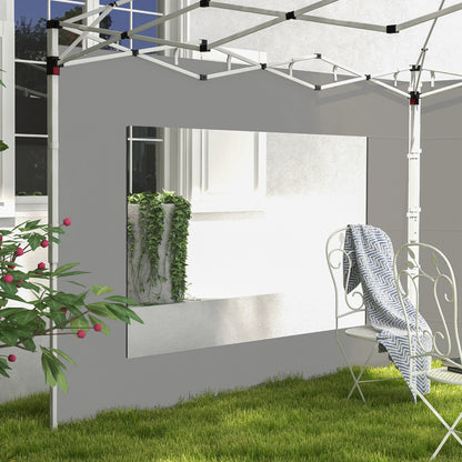Set of 2 tent side panels, awning 295x195 cm, fabric replacement side walls for 6x3m or 3x3m gazebo, gray