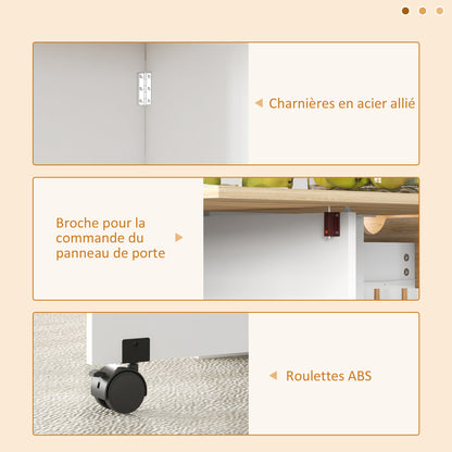 Folding Dining Table, Extendable Kitchen Table, for 2 to 4 People, with 2 Side Flaps, for Small Spaces, Rectangular, Modern Design, Oak