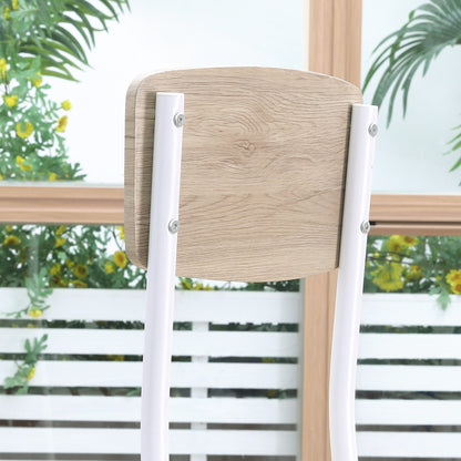 3-Piece Dining Set Dining Table with 2 Chairs Dining Group with Metal Frame Seating for Dining Room, Kitchen Natural + White