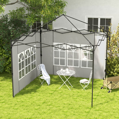 Side Walls for 3x3 m and 3x6 m Gazebo Set of 2 Walls with Windows 293x193 cm White