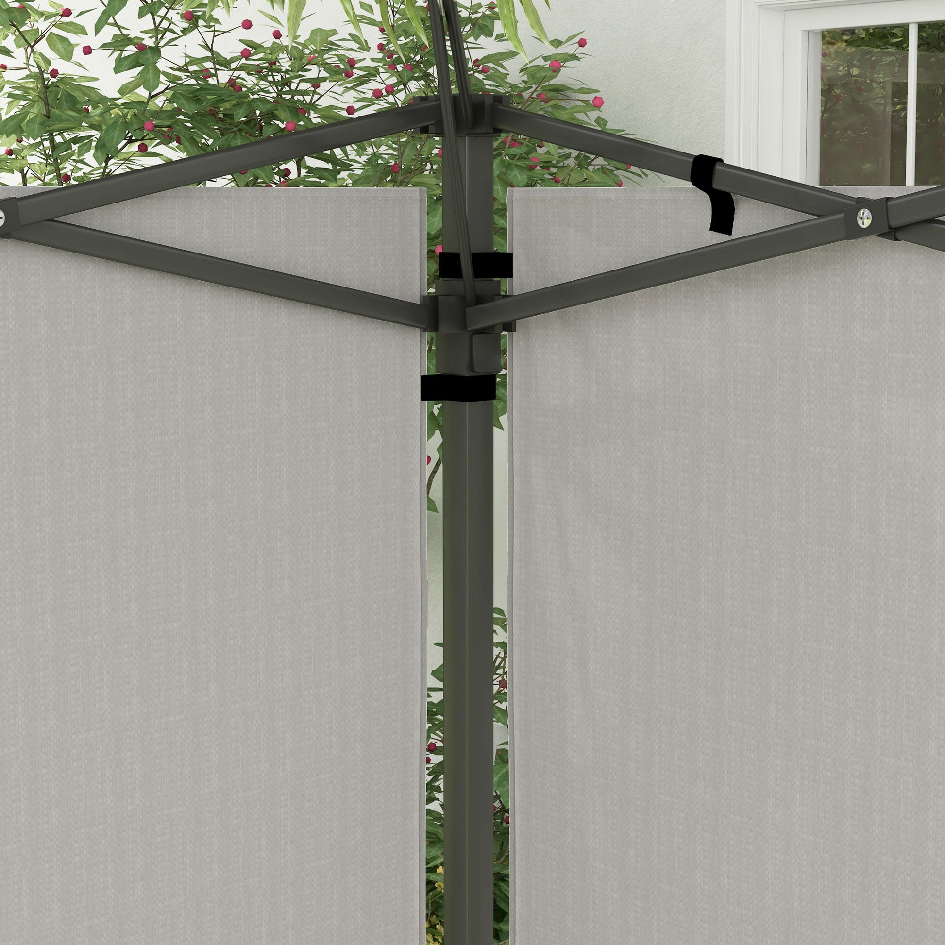Side Walls for 3x3 m and 3x6 m Gazebo Set of 2 Walls with Windows 293x193 cm White