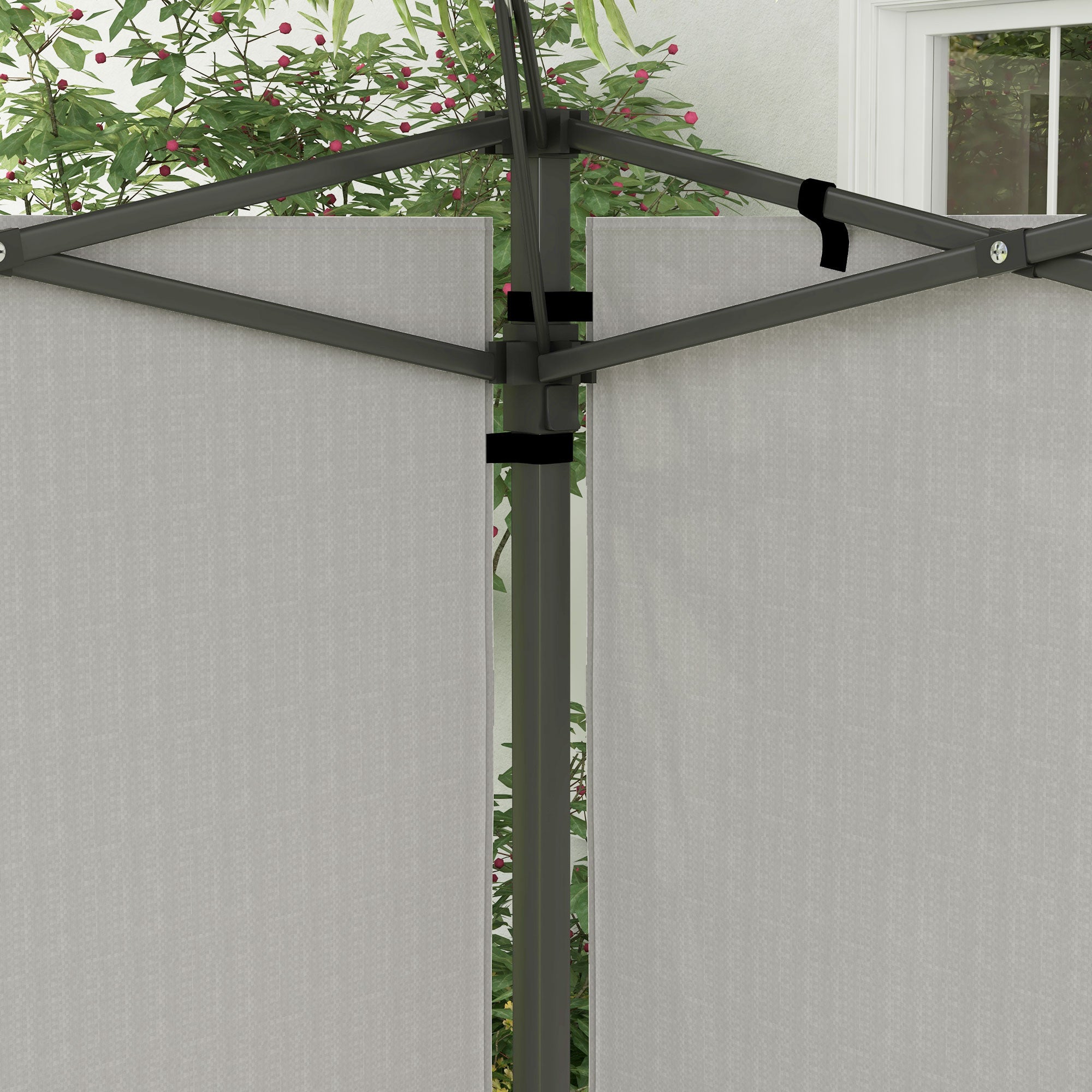 Side Walls for 3x3 m and 3x6 m Gazebo Set of 2 Walls with Windows 293x193 cm White