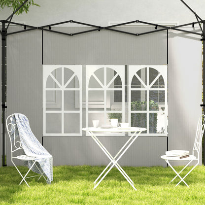 Side Walls for 3x3 m and 3x6 m Gazebo Set of 2 Walls with Windows 293x193 cm White