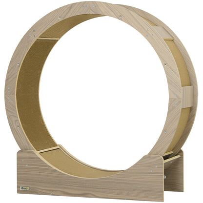 Cat Exercise Wheel 91 cm Diameter Cat Wheel with Brake Treadmill Scratching Pad, Cat Wheel Track for Weight Loss & Health, Walnut