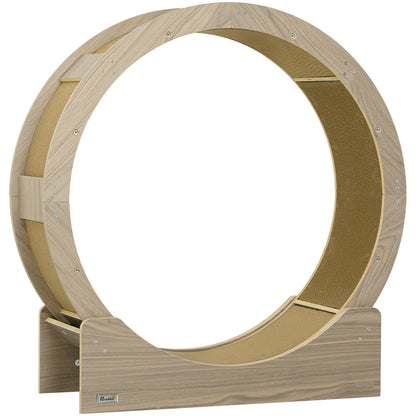 Cat Exercise Wheel 91 cm Diameter Cat Wheel with Brake Treadmill Scratching Pad, Cat Wheel Track for Weight Loss & Health, Walnut