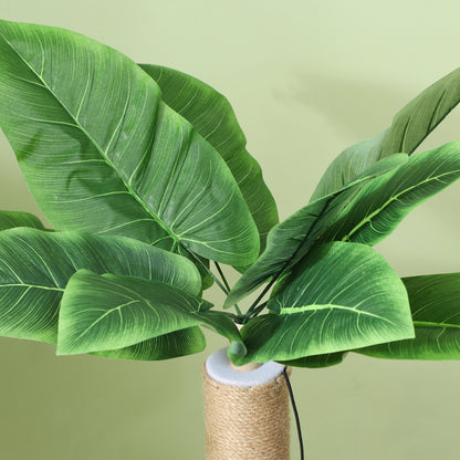 Cat Tree with Scratching Post, Platforms and Toy Balls, Plush and Chipboard Cat Tower, Ø40x83 cm, Green