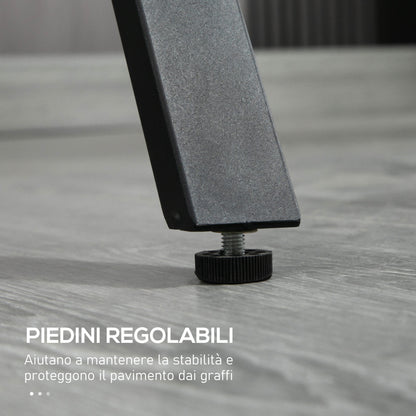 Modern Industrial Style Bar Counter, High Kitchen Table with Marble Effect Wood and Steel, 120 x 60 x 102 cm, Black