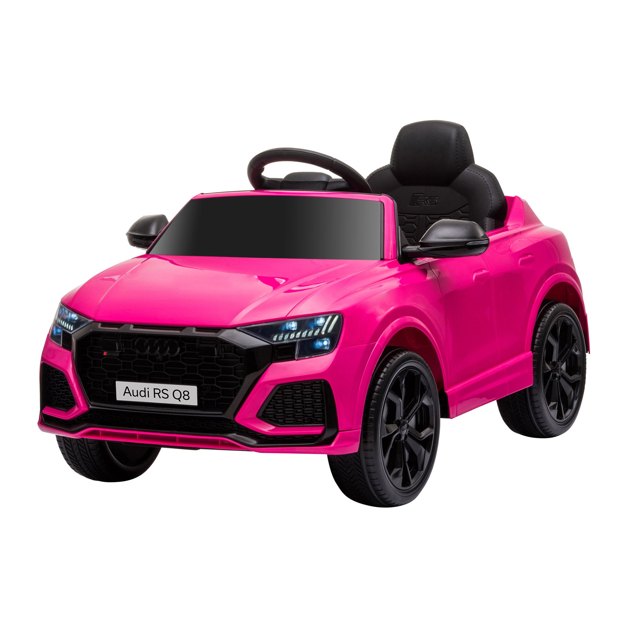 Kids Electric Car +3 Years Audi RS Q8 Licensed 6V Battery 2 Motors Remote Control MP3 Music Horn Lights Max Speed 3km/h 101x62x51 cm Pink