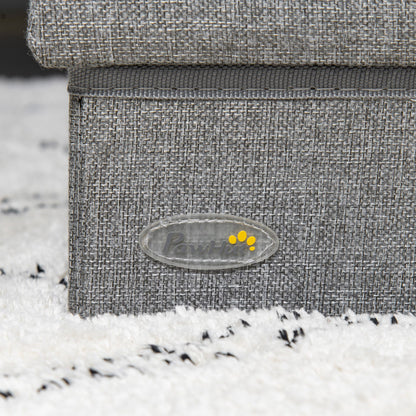 3-Step Pet Stairs for Dogs Cats with Openable Tops and Storage Space 63.5x42.5x40.5 cm Gray