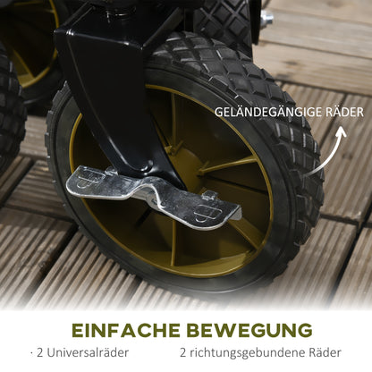 Folding Wagon, Handcart with Wheels, Brakes, Carry Bag, 125L Transport Cart up to 120kg Capacity, XXL Utility Wagon, Garden Cart for Beach Camping Shopping, Green