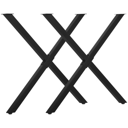 2 Pieces Steel Table Legs Table Feet for Dining Table Desk Coffee Table Table Base in X-Form Black 72cm