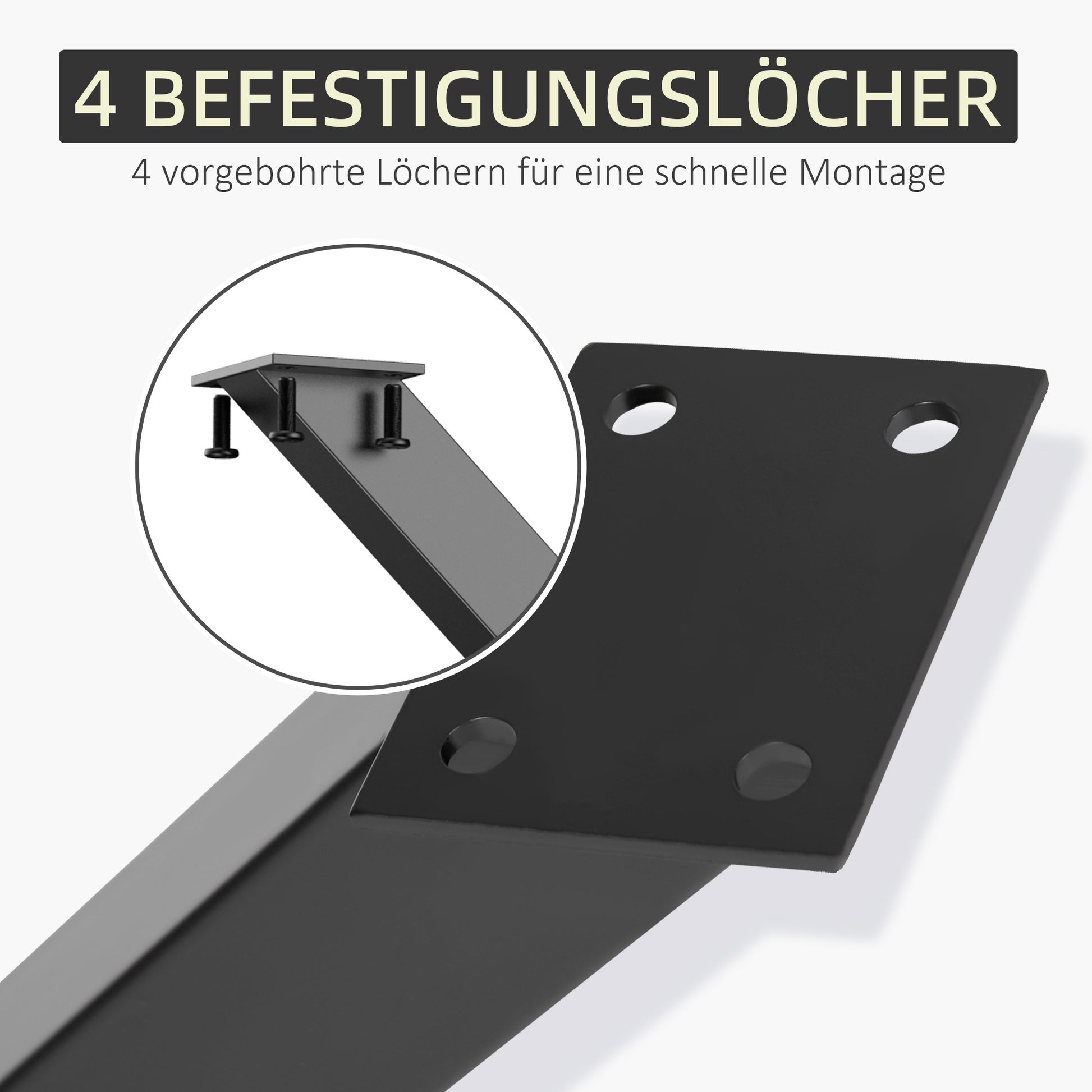 2 Pieces Steel Table Legs Table Feet for Dining Table Desk Coffee Table Table Base in X-Form Black 72cm