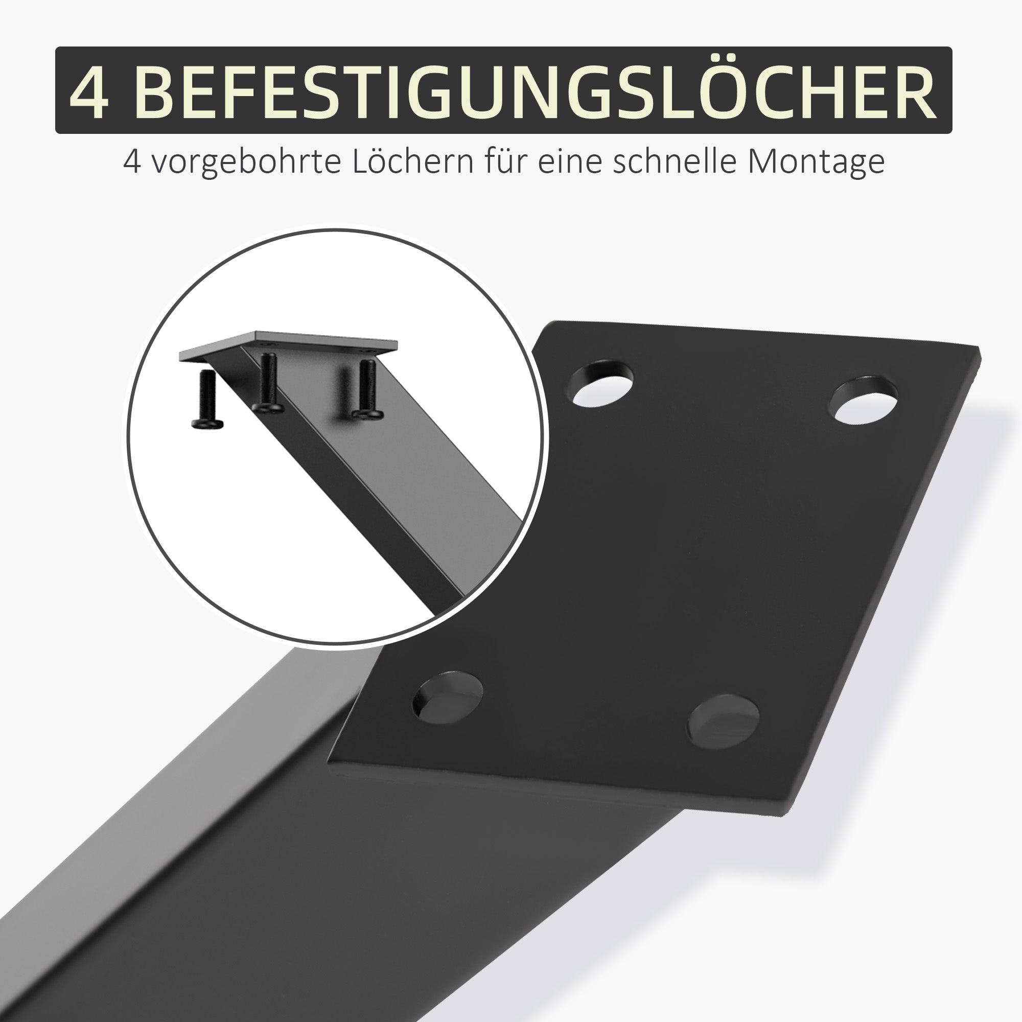 2 Pieces Steel Table Legs Table Feet for Dining Table Desk Coffee Table Table Base in X-Form Black 72cm