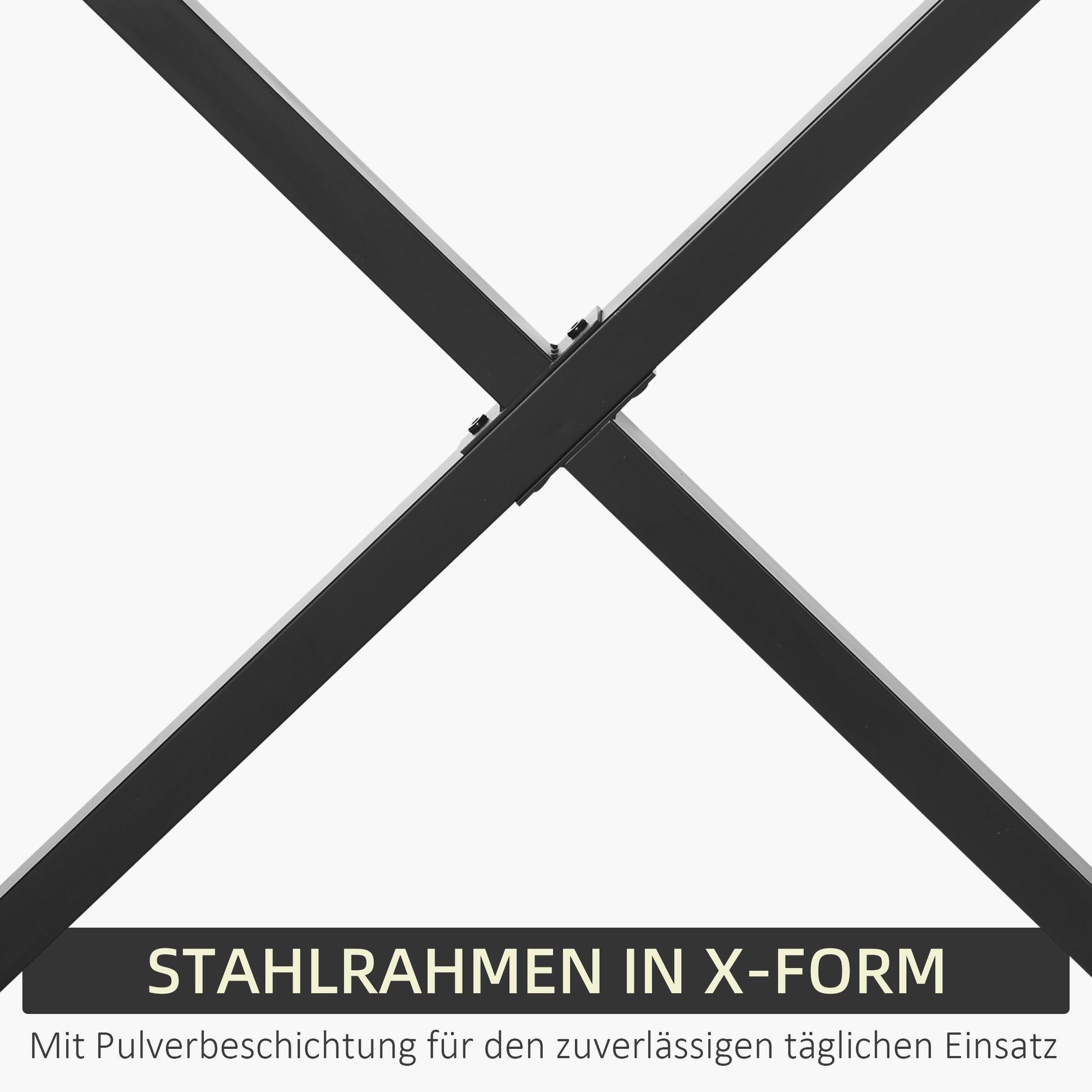 2 Pieces Steel Table Legs Table Feet for Dining Table Desk Coffee Table Table Base in X-Form Black 72cm