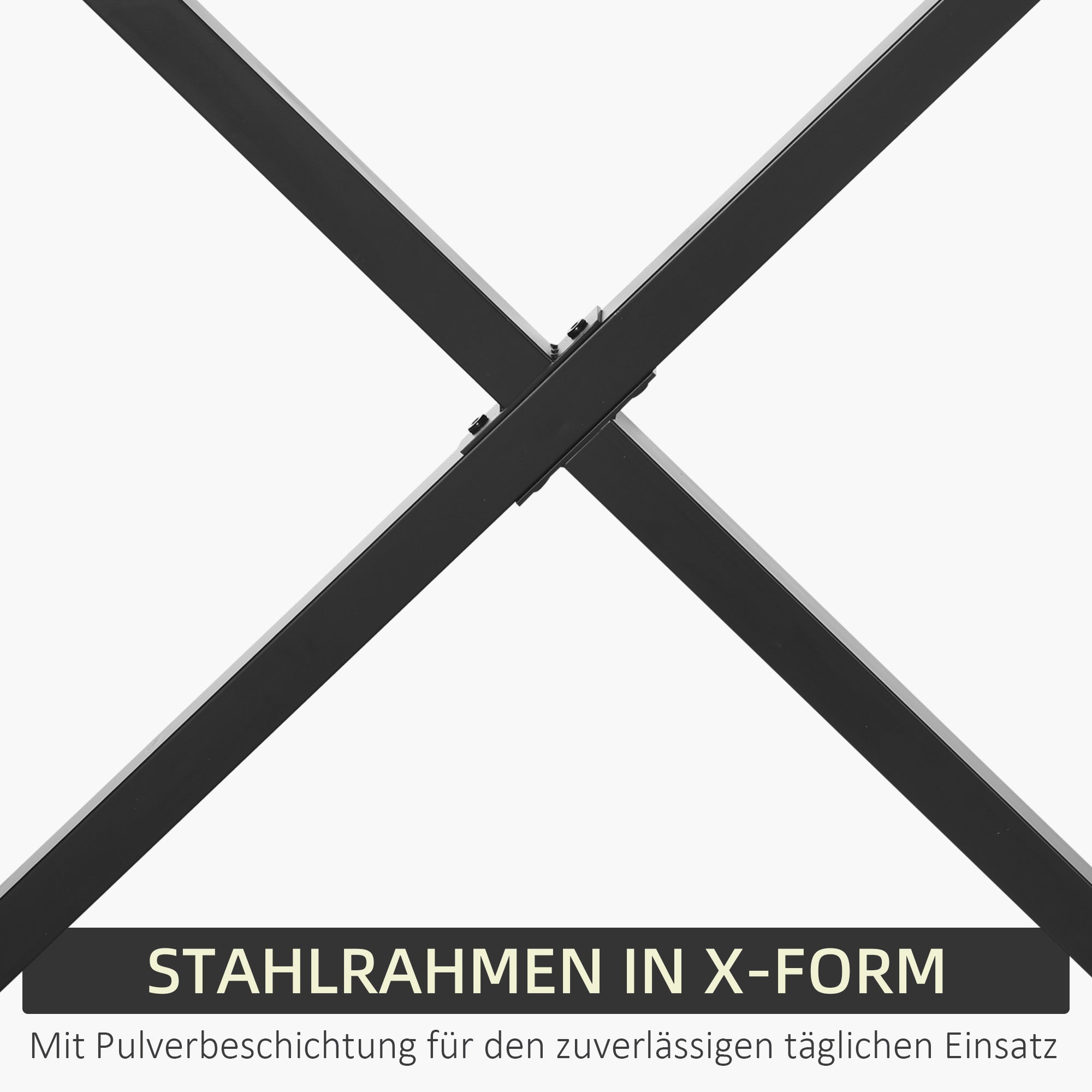 2 Pieces Steel Table Legs Table Feet for Dining Table Desk Coffee Table Table Base in X-Form Black 72cm