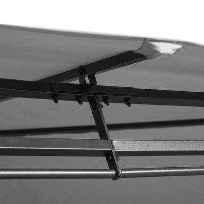 Pavilion 3x4m Garden Gazebo with 6 Sidewalls Party Tent Canopy with Double Roof Dark Grey