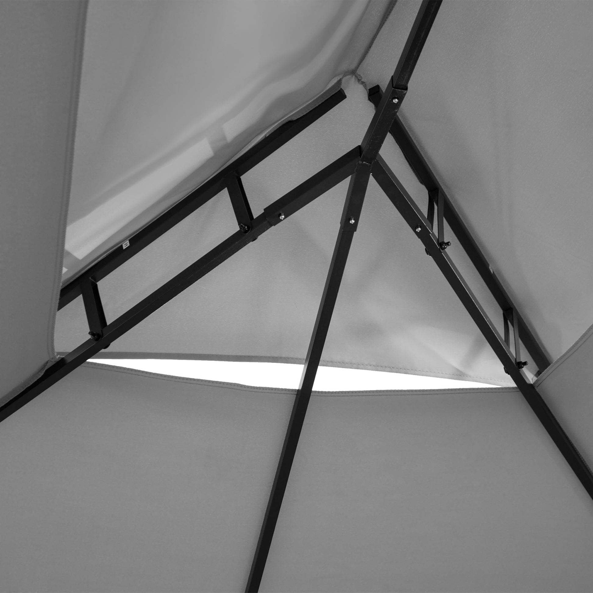 Pavilion 3x4m Garden Gazebo with 6 Sidewalls Party Tent Canopy with Double Roof Dark Grey