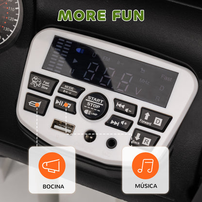 Electric Car for Kids 3+ Years Children's Electric Off-Road Vehicle 12V Battery with Remote Control Shock Absorbing Wheels Bluetooth LED Headlights Horn Music Green