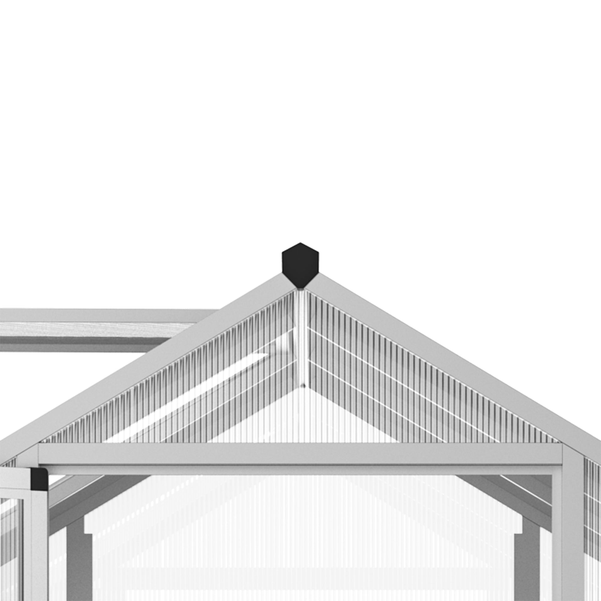 Garden Greenhouse 3 x 2 m Aluminum Polycarbonate 5.5m² Foundation Ventilation Window Latch Door