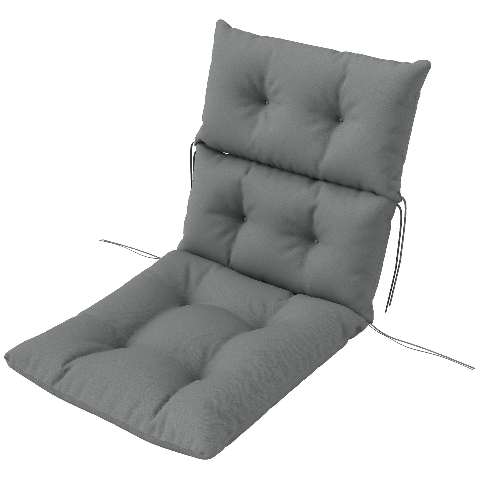 Seat Cushion, 115x56 cm Chair Cushion with Tie Straps, Backrest, 10cm Thick Padding, Water-Resistant Seat Pad for Home, Garden, Office, Chairs, Light Grey